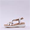 Oh My Sandals Low Wedge Strappy Sandal - White Combi
